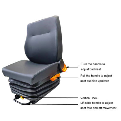 A800 Universal Black Air Suspension Seat Agriculture Loader Seat