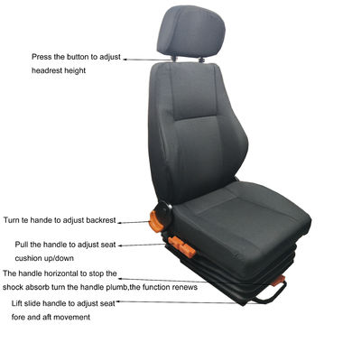 Customized Truck Suspension Seat Leather Air Ride Seats For Freightliner