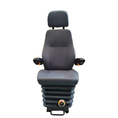 Black Linen PU Swivel Train Driver Seat with Mechanical Suspension and Sliding Rail