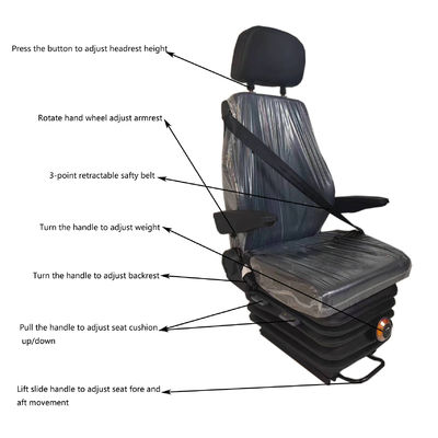 Height Adjustment M801 Mechanical Tractor Seat Air Ride Seats For Semi Trucks