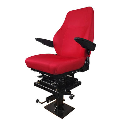 Red Static Seat S802 Rotation Train Driver Seat With Backrest Adjustment