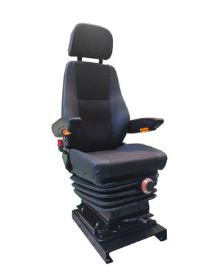 Black PU Locomotive Seat Swivel Railway Air Ride Seats With Sliding Rail