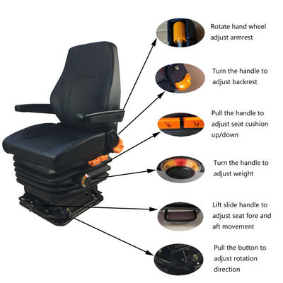 Mechanical Suspension Mining Seats / Subway Train Driver Seat